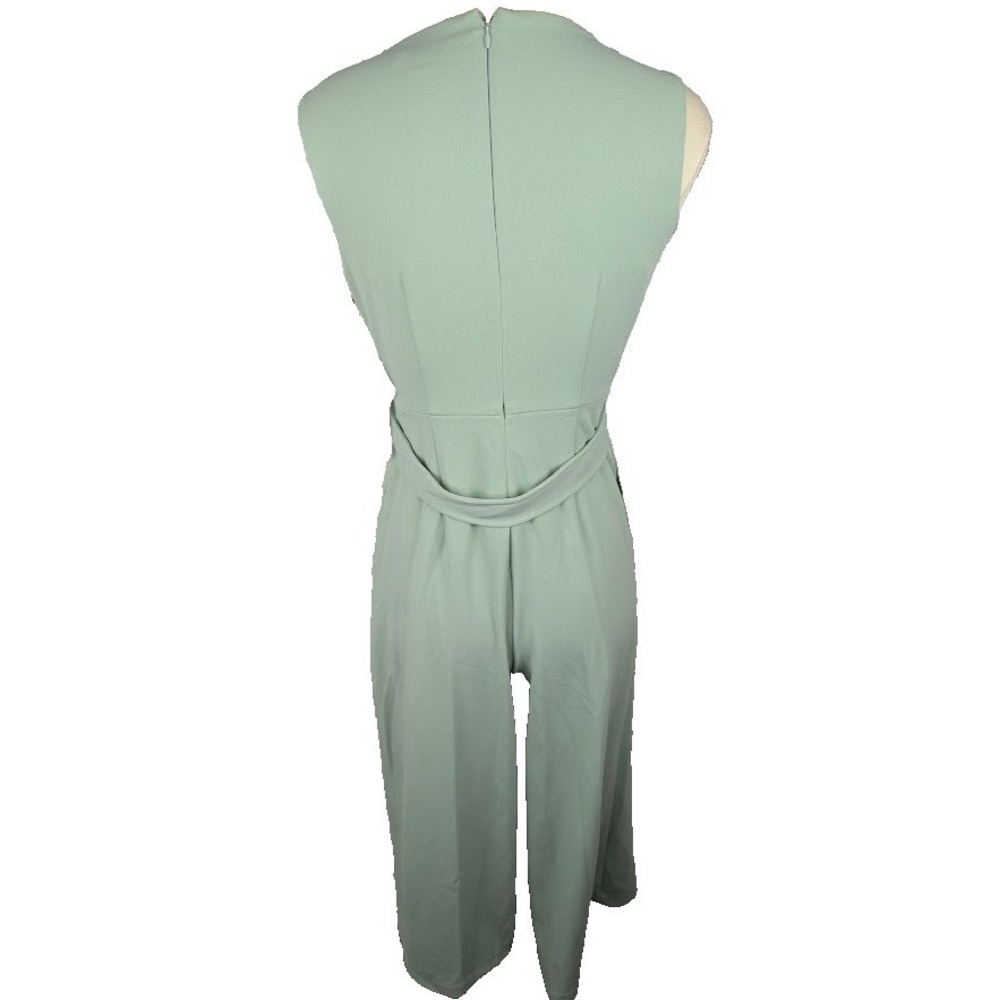 Calvin Klein Womens Cropped Jumpsuit Jadette Green Size 6 Belted Sleeveless - Picture 4 of 5